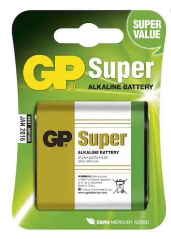 BATTERI 3LR12 4,5V GP FLATT SUPER ALKALINE